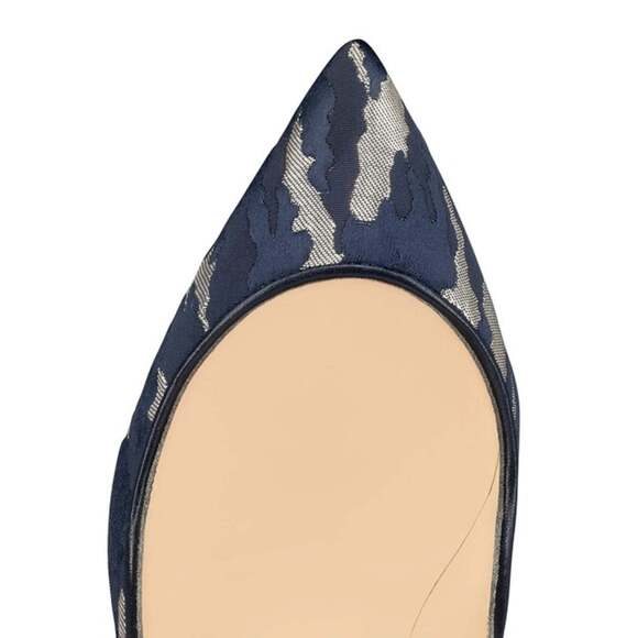 Christian Louboutin Pigalle Follies 100 Blue Camo JQ Camouloubi Heel Pump 37.5 - Picture 6 of 12